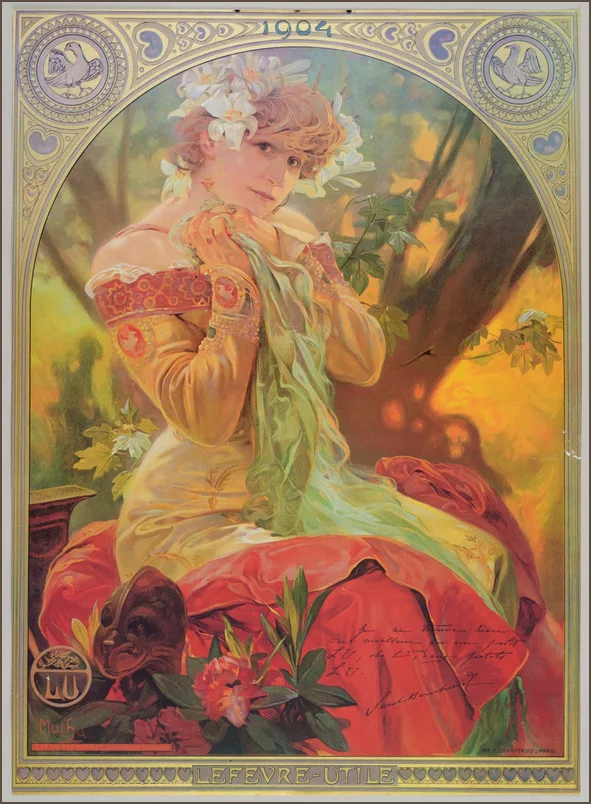 Муха — Сара Бернар для Lefèvre-Utile (Календарь 1904)