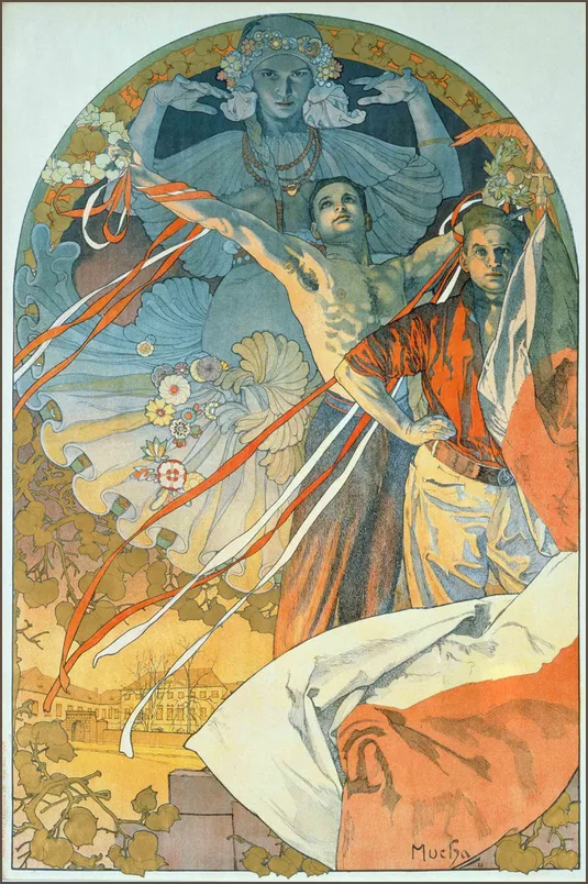 Муха — 8-й Сокольский слет в Праге 1926: Представление на Влтаве