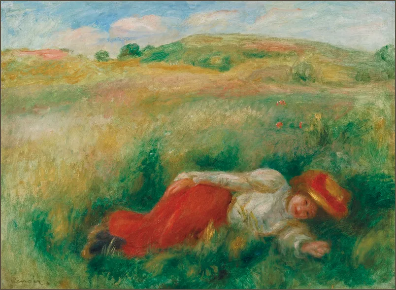 Ренуар — Женщина, лежащая на траве