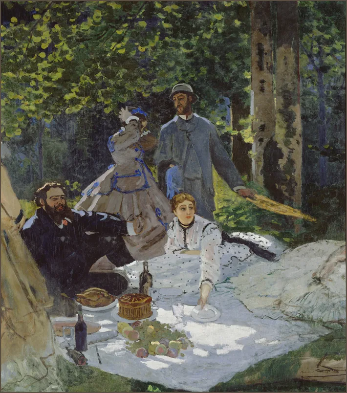 Моне — Завтрак на траве, центральная часть