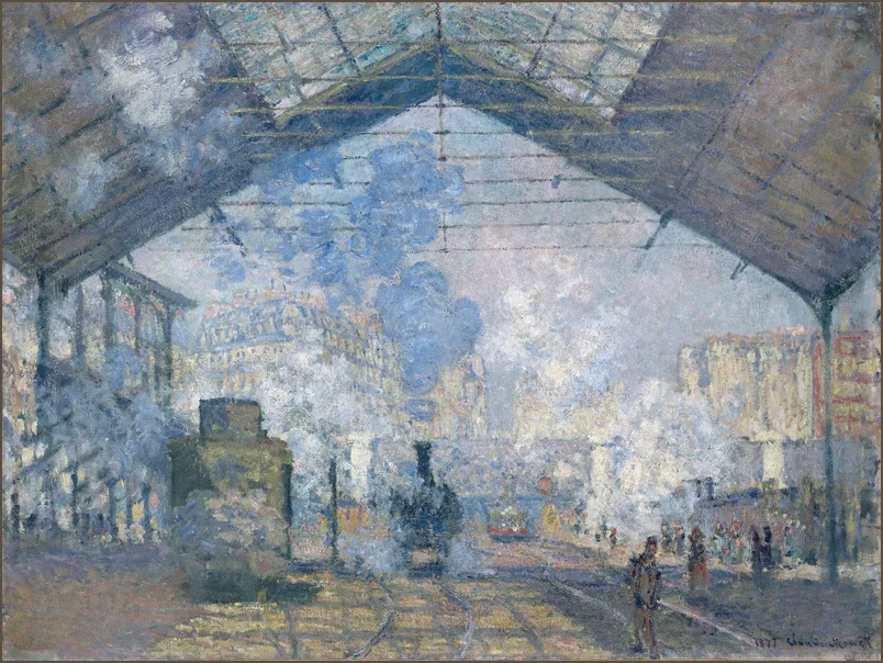 Моне — Вокзал Сен-Лазар, вид снаружи (1877)