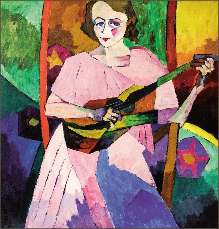 Лентулов — Женщина с гитарой (Портрет)