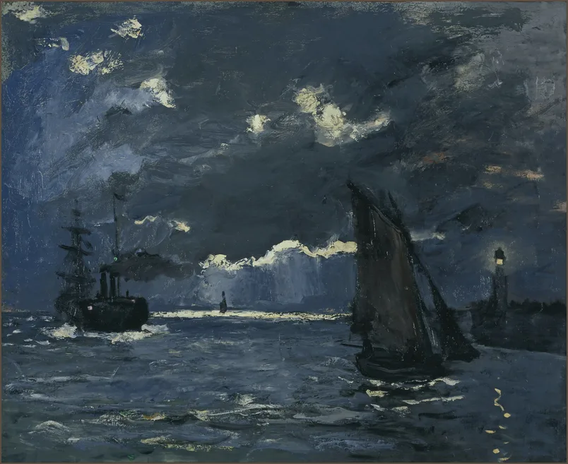Моне — Морской пейзаж, ночной эффект