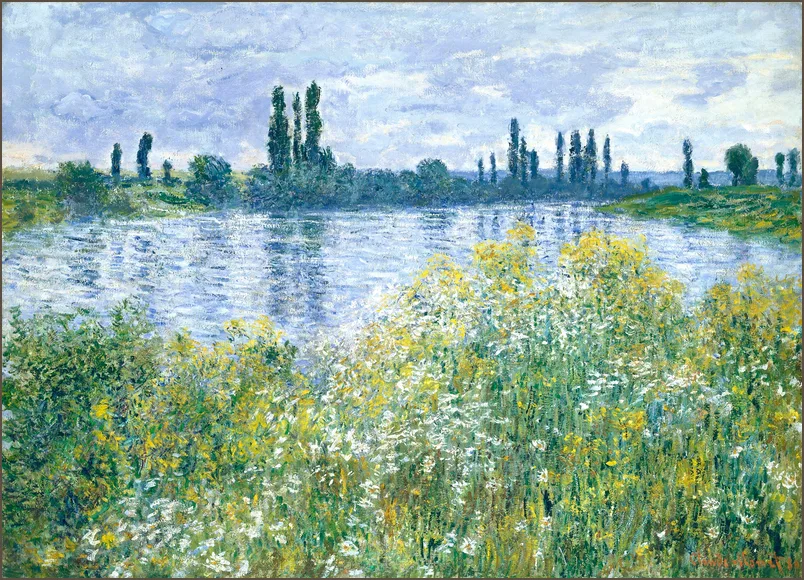 Моне — Цветы на берегах Сены близ Ветёя