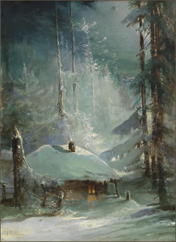 Саврасов — Хижина в зимнем лесу