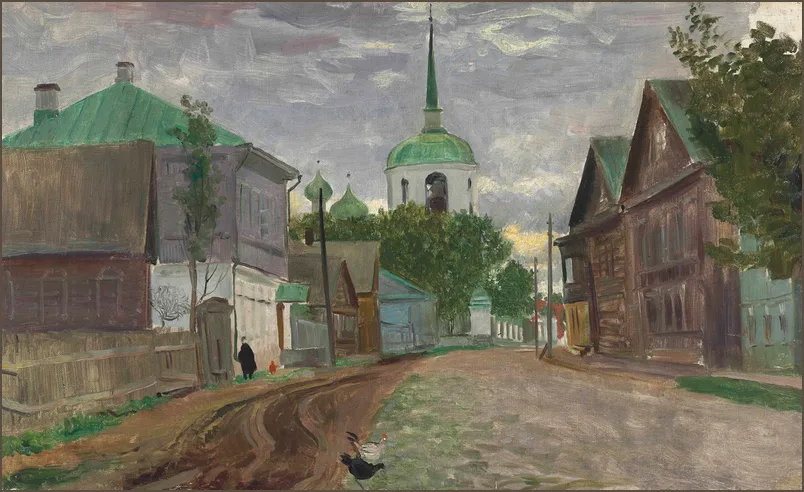 Кустодиев — Улица в Старой Руссе