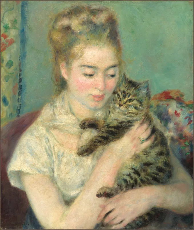 Ренуар — Женщина с кошкой