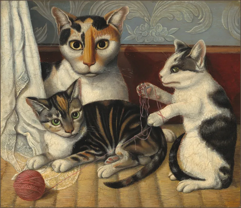 художник — Кошка с котятами