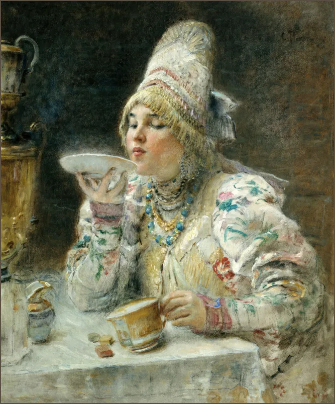 Маковский — Боярышня. За чаем